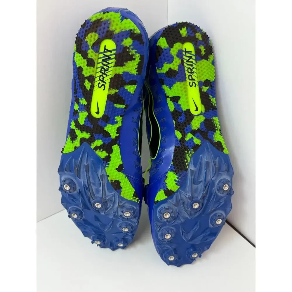Nike Zoom Rival s 8 Track Spikes Mens Size 13 Blue Lime Running Spring Shoes